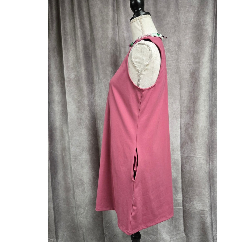 Tommy Bahama Golf Sleeveless Quarter Zip Floral Collar Dress Pink Women's Size L - Picture 7 of 8
